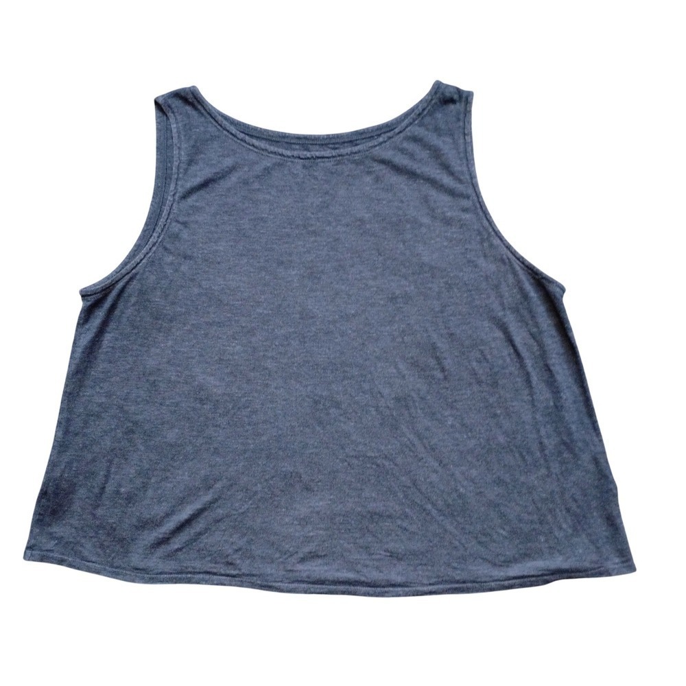 Eileen Fisher Womens Tank Top heathered dark‎ Gray Scoop Neck size Large